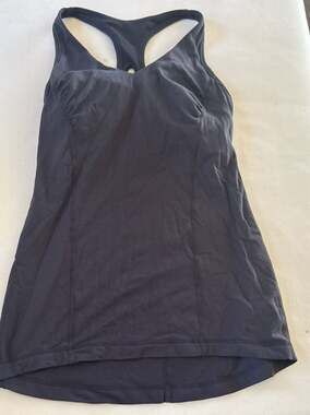 Lululemon Black Cardio Kick Tank Top with Built-in Sports Bra Size 8